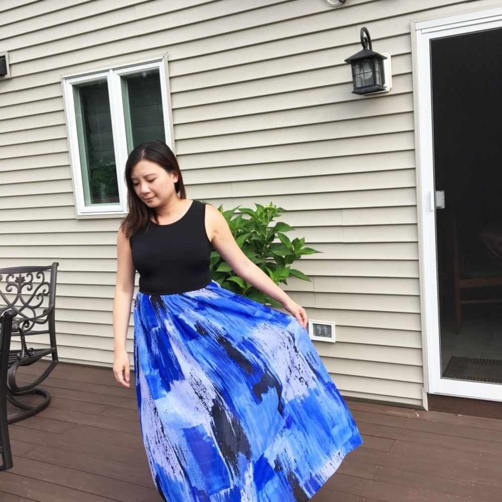 Black & Blue Maxi Dress